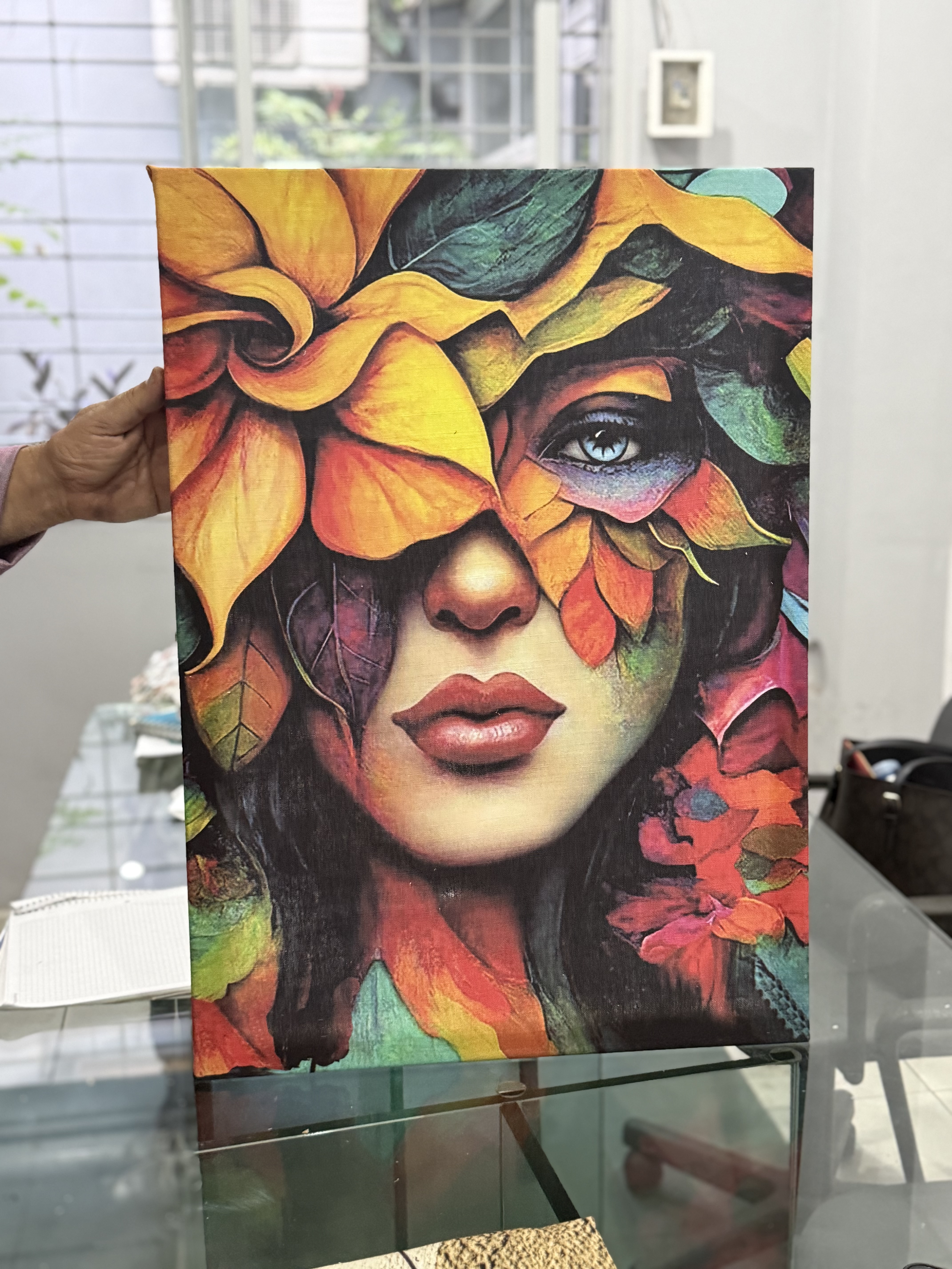 Muestra de tela con estampado digital de alta resolución